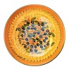 Deruta majolica ceramic salad bowl hand painted with olives decoration