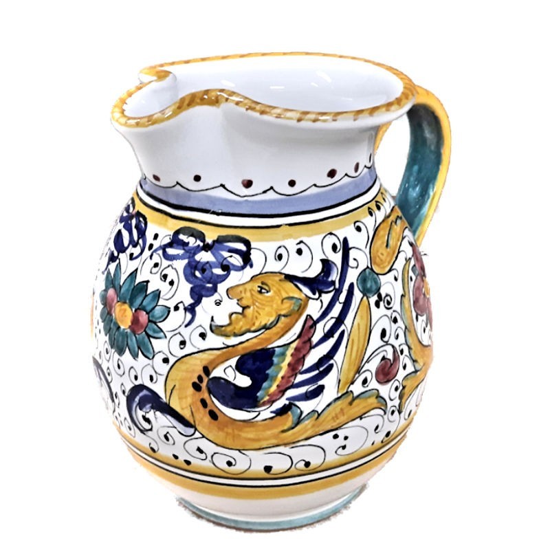Deruta majolica jug hand painted with Raphaelesque