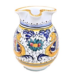 Brocca ceramica maiolica Deruta dipinta a mano decoro Raffaellesco