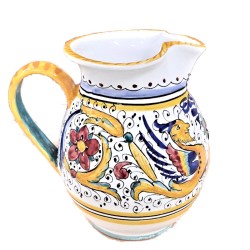 Brocca ceramica maiolica Deruta dipinta a mano decoro Raffaellesco