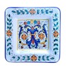 Piatto quadrato da parete ceramica maiolica Deruta ricco Deruta blu
