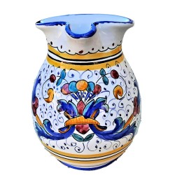 Deruta majolica jug hand painted with Rich Deruta Blue decoration
