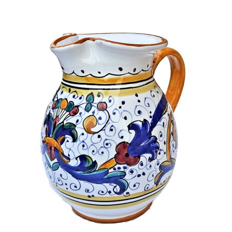 Deruta majolica jug hand painted with Rich Deruta Yellow decoration