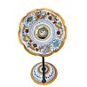 Applique lamp Deruta majolica ceramic hand painted Raphaelesque decoration iron