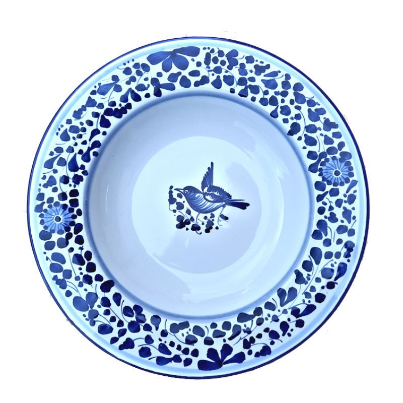Table plate majolica ceramic Deruta blue arabesque
