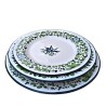 Plates table set 3 PCS ceramic majolica Deruta green arabesque