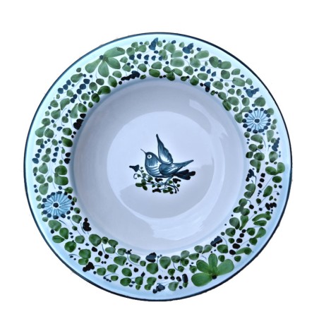 Piatto tavola ceramica maiolica Deruta arabesco verde
