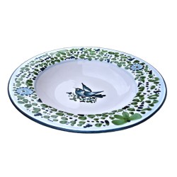 Piatto tavola ceramica maiolica Deruta arabesco verde