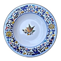 Dessert, Flat and Soup Plate ceramic majolica Deruta colored Arabesque decoration
 Table plates-Soup Plate cm 25