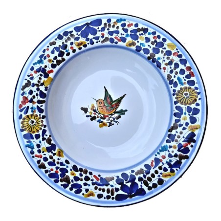 Piatto tavola ceramica maiolica Deruta arabesco colorato