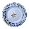 Dessert, Flat and Soup Plate ceramic majolica Deruta colored Arabesque decoration
