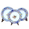 Servizio piatti tavola ceramica maiolica Deruta dipinto a mano decoro arabesco colorato