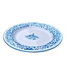 Piatto tavola ceramica maiolica Deruta arabesco turchese monocolore