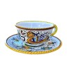 Tea cup with saucer majolica ceramic Deruta raphaelesque