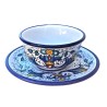 Tazza te con piatto ceramica maiolica Deruta ricco Deruta blu