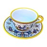 Tea cup Deruta majolica ceramic with saucer hand painted rich Deruta yellow decoration CC 210