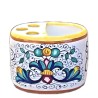 Oval toothbrush holder Deruta majolica ceramic hand painted with Rich Deruta yellow decoration