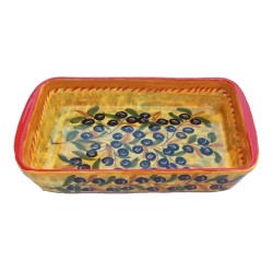 Oven tray Deruta majolica ceramic hand painted with olives decoration