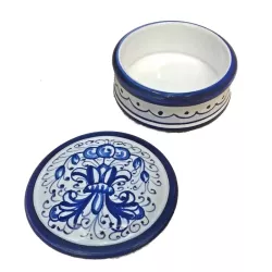 Portagioie ceramica maiolica Deruta ricco Deruta blu monocolore