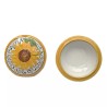 Low jewelery box majolica ceramic Deruta sunflower