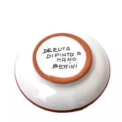 Scatolina portagioie ceramica maiolica Deruta dipinto a mano decoro girasole Cm. 9x4 basso