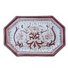 Vassoio ottagonale ceramica maiolica Deruta ricco Deruta rosso monocolore