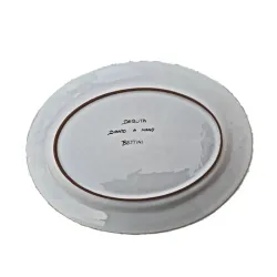 Vassoio ovale ceramica maiolica Deruta vario cubi
