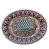 Vassoio ceramica maiolica Deruta dipinto a mano da portata ovale basso decoro vario cubi