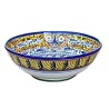 Salad bowl majolica ceramic Deruta geometric yellow band