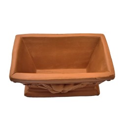 Small rectangular Deruta terracotta pot for aromatic plants or succulent plants, also suitable for shelf aquariums