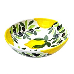 Bowl Deruta ceramic salad bowl hand painted lemons and olives