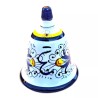 Campanella ceramica maiolica Deruta dipinta a mano ricco Deruta blu
