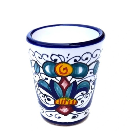 Liqueur glass majolica ceramic Deruta rich Deruta blue