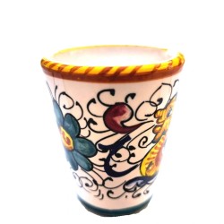 Bicchiere liquore ceramica maiolica Deruta raffaellesco