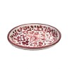 Oval soap dish majolica ceramic Deruta red arabesque