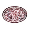 Portasapone ovale ceramica maiolica Deruta arabesco rosso
