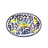 Portasapone ovale ceramica maiolica Deruta arabesco colorato