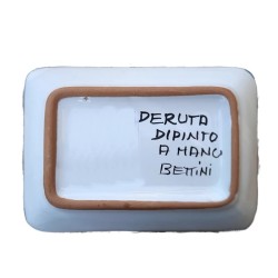 Rectangular soap dish majolica ceramic Deruta rich Deruta turquoise single color