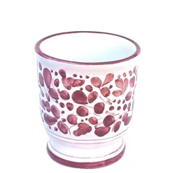 Portaspazzolini ceramica maiolica Deruta arabesco rosso