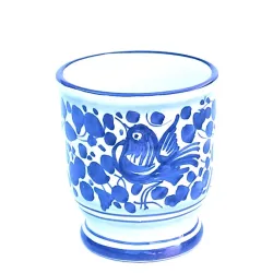 Portaspazzolini ceramica maiolica Deruta arabesco blu