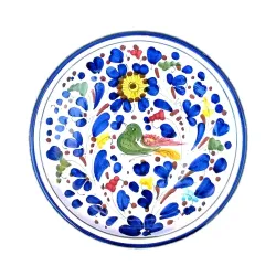 Piatto da parete ceramica maiolica Deruta arabesco colorato
