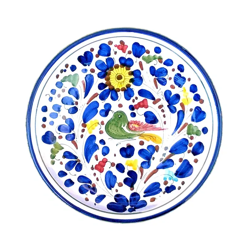 Wall plate majolica ceramic Deruta colored arabesque