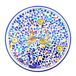 Wall plate majolica ceramic Deruta colored arabesque