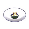 Oval serving plate majolica ceramic Deruta little bird