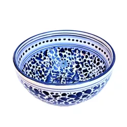 Ciotola alta ceramica maiolica Deruta arabesco blu