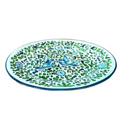 Oval tray majolica ceramic Deruta green arabesque