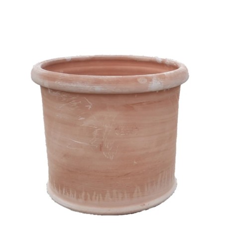 Piccolo vaso cilindrico terracotta liscio lavorato a mano