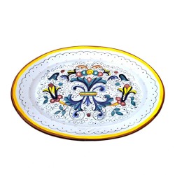 Vassoio ovale ceramica maiolica Deruta ricco Deruta giallo