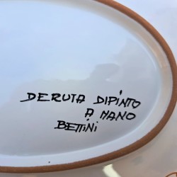 Portapane ovale ceramica maiolica Deruta raffaellesco