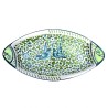 Piatto pesce ovale da portata ceramica maiolica Deruta arabesco verde